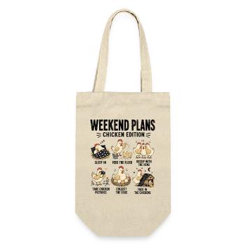  Weekend Plans Chicken Edition Lustige - Geschenkbeutel für Flaschen - Natur - Vorne