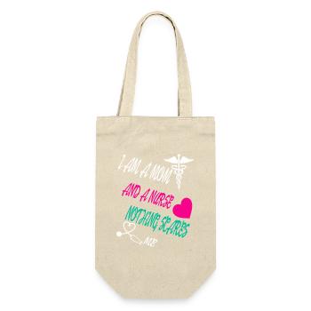 Krankenschwester Mama Herzschlag Tee - Geschenkbeutel für Flaschen - Natur - Vorne
