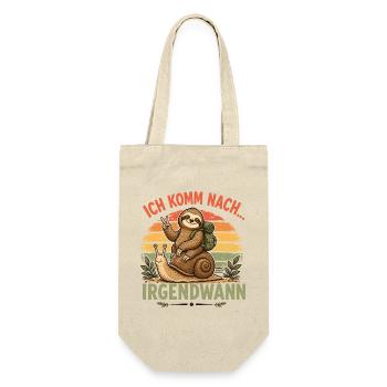 Faultier Schnecke Irgendwann Shirt - Geschenkbeutel für Flaschen - Natur - Vorne