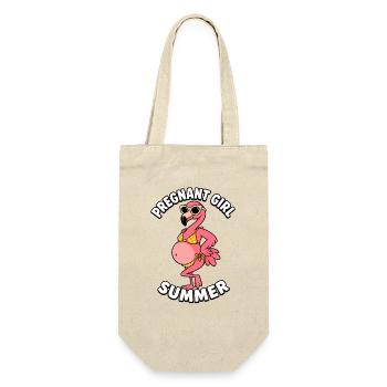 Fille enceinte, été, plage, flamant rose - Sac à bouteille - nature - Devant