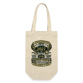 Rente 2027 Legende Ruhestand Retro Geschenk - Geschenkbeutel für Flaschen - Natur - Vorne