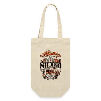 Milan Italy Skyline Landmark Illustration With - Geschenkbeutel für Flaschen - Natur - Vorne