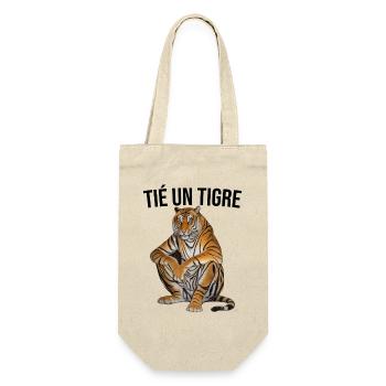T shirt drôle Tié un tigre - Sac à bouteille - nature - Devant