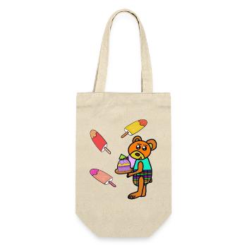 Teddy Kuchen Eis-Motiv Bär Kinder - Gift Bag for Bottles - nature - Front