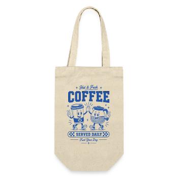 Kaffee Served Daily Coffee Shirt - Geschenkbeutel für Flaschen - Natur - Vorne