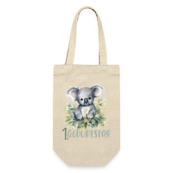 Erster Geburtstag Koala - Geschenkbeutel für Flaschen - Natur - Vorne
