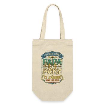 Papa Et Papy Deux Titres J assure Vintage - Sac à bouteille - nature - Devant