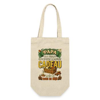 Meilleur Cadeau Papa Humour Vintage - Sac à bouteille - nature - Devant