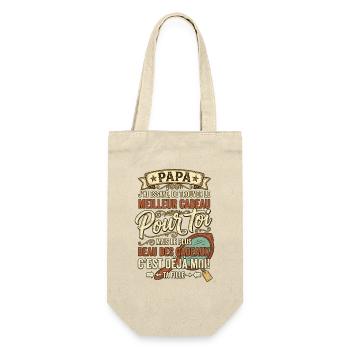 Papa Meilleur Cadeau C'est Moi Ta Fille - Sac à bouteille - nature - Devant