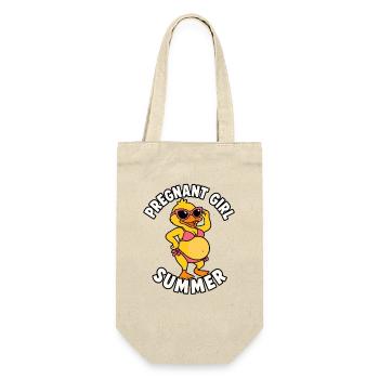Fille enceinte, été, plage, canard, drôle, - Sac à bouteille - nature - Devant