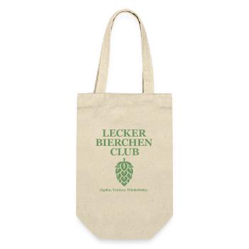 Lecker Bierchen Club - Lecker Bier - Lustig Party - Geschenkbeutel für Flaschen - Natur - Vorne