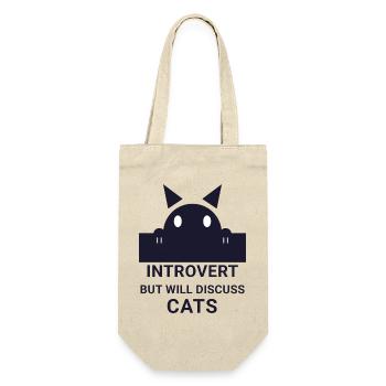 Introvert Will Discuss Cats - Gift Bag for Bottles - nature - Front