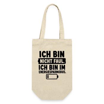  Ich Bin Nicht Faul Ich Bin Im Energiesparmodus - Geschenkbeutel für Flaschen - Natur - Vorne