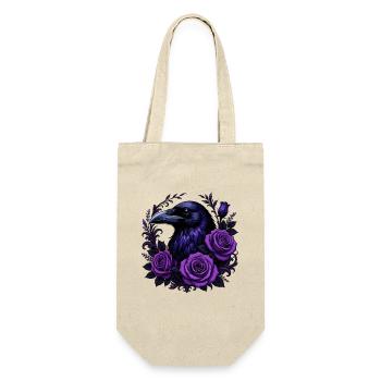 Night crow and purple roses - Gift Bag for Bottles - nature - Front