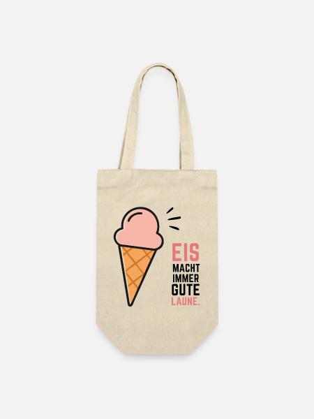 Eis Gute Laune - Geschenkbeutel für Flaschen - Natur