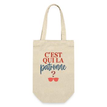 Patronne Cadeau humour personnalisé - Sac à bouteille - nature - Devant