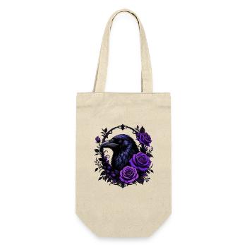Night crow with violet roses - Gift Bag for Bottles - nature - Front