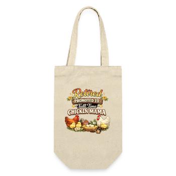 Ruhestand zur Vollzeit Hühnermama Rente Geschenk - Geschenkbeutel für Flaschen - Natur - Vorne