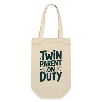 Twin Parents in Ministry | Baby Humor - Gift Bag for Bottles - nature - Front
