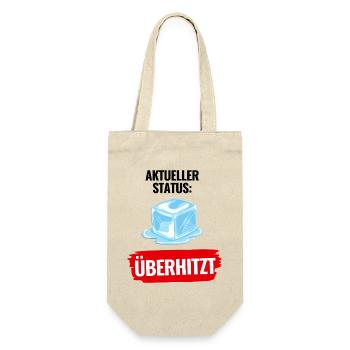 Aktueller_Status_Ueberhitzt Hitzewelle Sommer - Geschenkbeutel für Flaschen - Natur - Vorne