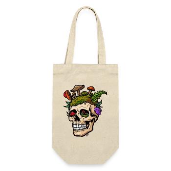 Pilzschädelgarten Pop Art - Geschenkbeutel für Flaschen - Natur - Vorne