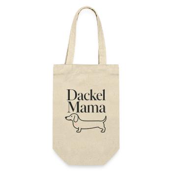 Dackel Mama Dachshund Dog Mom Gift for Sausage Dog - Geschenkbeutel für Flaschen - Natur - Vorne