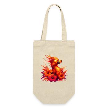 Fire phoenix with tropical flowers and sunglasses - Gift Bag for Bottles - nature - Front