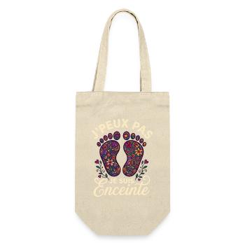 J'peux pas je suis enceinte pieds bébé fleurs - Sac à bouteille - nature - Devant