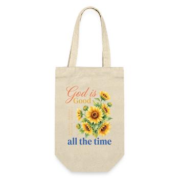 God Is Good All The Time Christian Sunflower - Gift Bag for Bottles - nature - Front