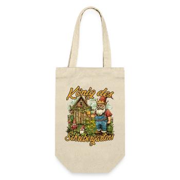 Schrebergarten Laube Gemüsebeet Gartenkönig Humor  - Geschenkbeutel für Flaschen - Natur - Vorne