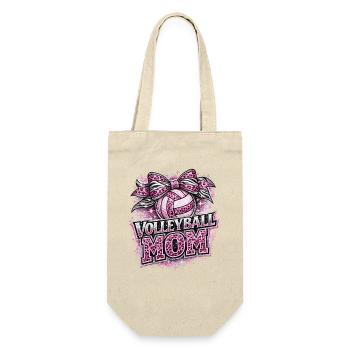 Volleyball Mom Leopard | Mom and Sport Gift - Gift Bag for Bottles - nature - Front