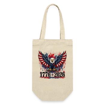 Adler Patriot 1776–2026 - Geschenkbeutel für Flaschen - Natur - Vorne