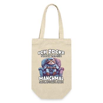 Gamer T Cozy Gaming Outfit Relax Zocken Süßes Game - Geschenkbeutel für Flaschen - Natur - Vorne