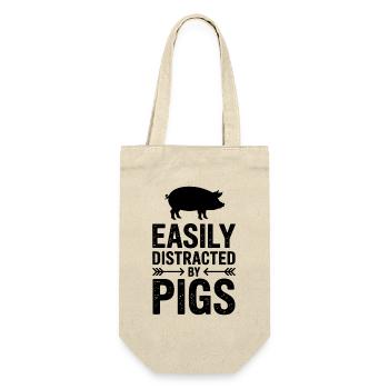 Pig Sayings Pig Funny Pigs Gift - Gift Bag for Bottles - nature - Front