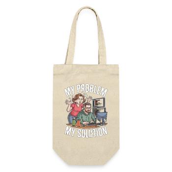 Game Developer My Problem My Pictogram Dad Mom - Geschenkbeutel für Flaschen - Natur - Vorne