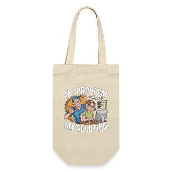 Game Developer My Problem My Pictogram Mom Dad - Geschenkbeutel für Flaschen - Natur - Vorne