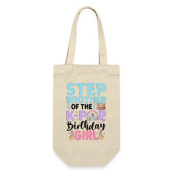 Step Brother of The K-Pop Birthday Girl - Gift Bag for Bottles - nature - Front