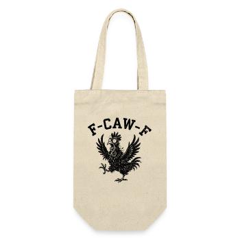 Hahnen-Silhouette F-Caw-F - Geschenkbeutel für Flaschen - Natur - Vorne