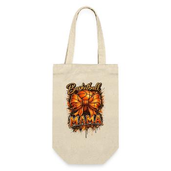 Vintage Mama Basketball | Sportliches Mama-Geschenk - Geschenkbeutel für Flaschen - Natur - Vorne