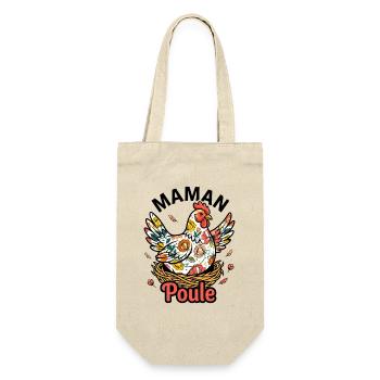 Maman Poule Motif Floral Fête Des Mères - Sac à bouteille - nature - Devant