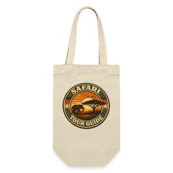 Safari Tour Guide Elefant Retro Abenteuer Design - Geschenkbeutel für Flaschen - Natur - Vorne