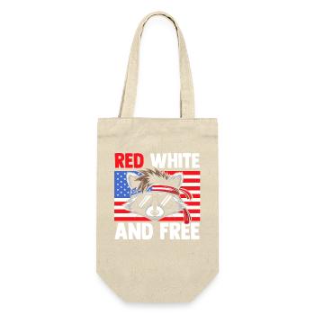 Patriotic Raccoon American Flag Trash Panda - Gift Bag for Bottles - nature - Front