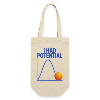 I Had Potential Grafik Physiker Witz - Geschenkbeutel für Flaschen - Natur - Vorne