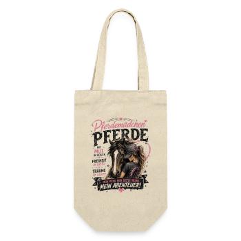 Pferdemädchen – Mein Pferd, mein bester Freund, me - Geschenkbeutel für Flaschen - Natur - Vorne