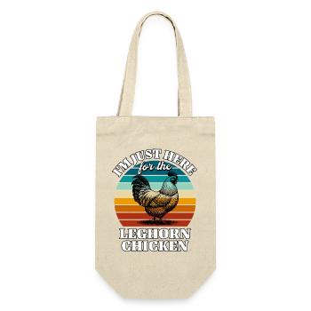 Lustige Leghorn Hühner Sprüche - Geschenkbeutel für Flaschen - Natur - Vorne
