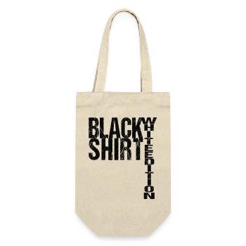 Black Shirt White Edition Lustiger Spruch - Geschenkbeutel für Flaschen - Natur - Vorne