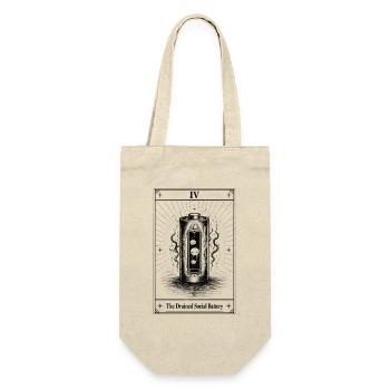 Empty social battery | Tarot Card Humor - Gift Bag for Bottles - nature - Front
