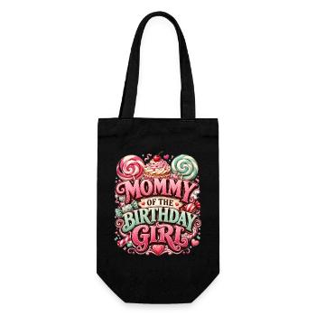 Mommy Of The Birthday Girl Mutter Candy Party - Geschenkbeutel für Flaschen - Schwarz - Vorne