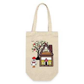 Funny Chicken House Apple Tree Garden - Gift Bag for Bottles - nature - Front