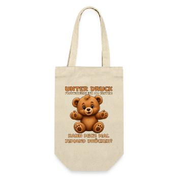 Süßer Teddybär mit offenen Armen - Geschenkbeutel für Flaschen - Natur - Vorne